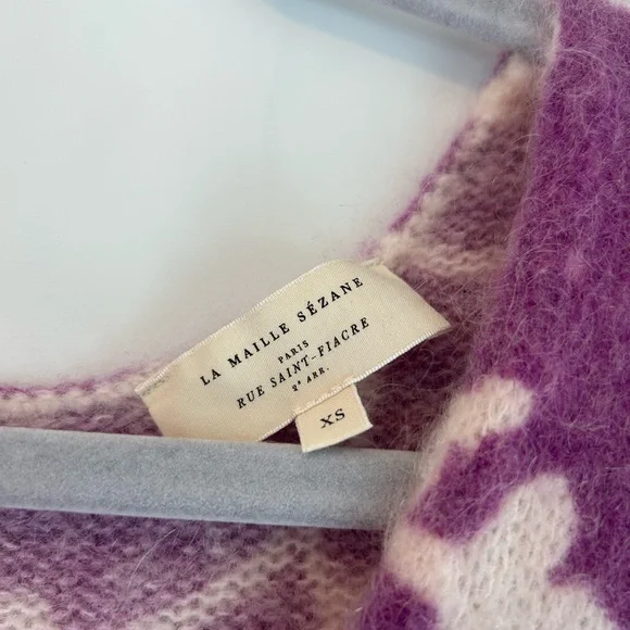 Sézane Purple Floral Cardigan - Picture 2 of 9